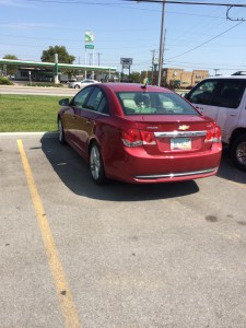 Drew's rental car- our home for the day